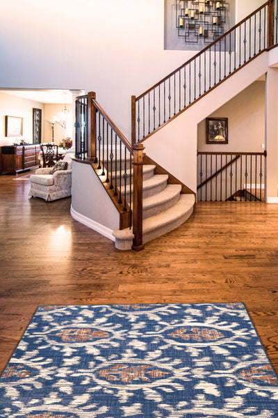 Blue Contemporary Pattern Rug Home