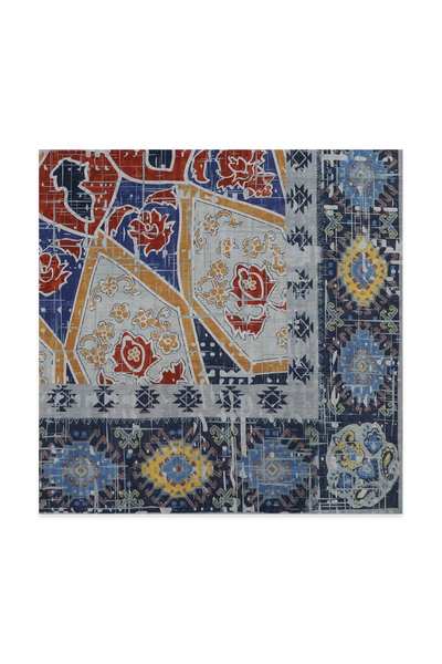 Colorful Persian Pattern Rug Detail