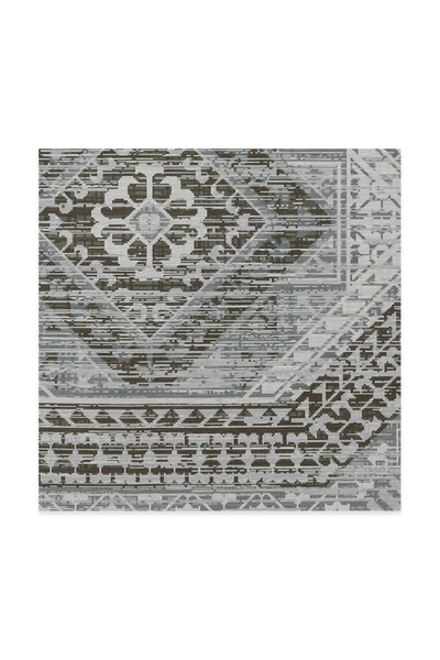 Grey Geometric Pattern Rug Detail