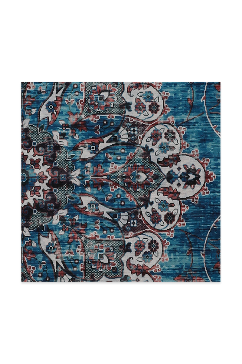 Blue Pecan Persian Style Pattern Rug Detail