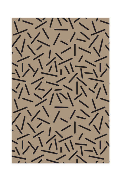 Brown & Beige Line Pattern Rug