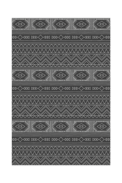 Tapis gris motif aztèque