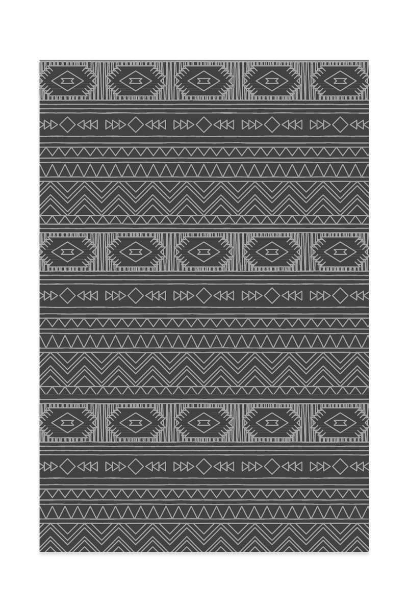 Tapis gris motif aztèque