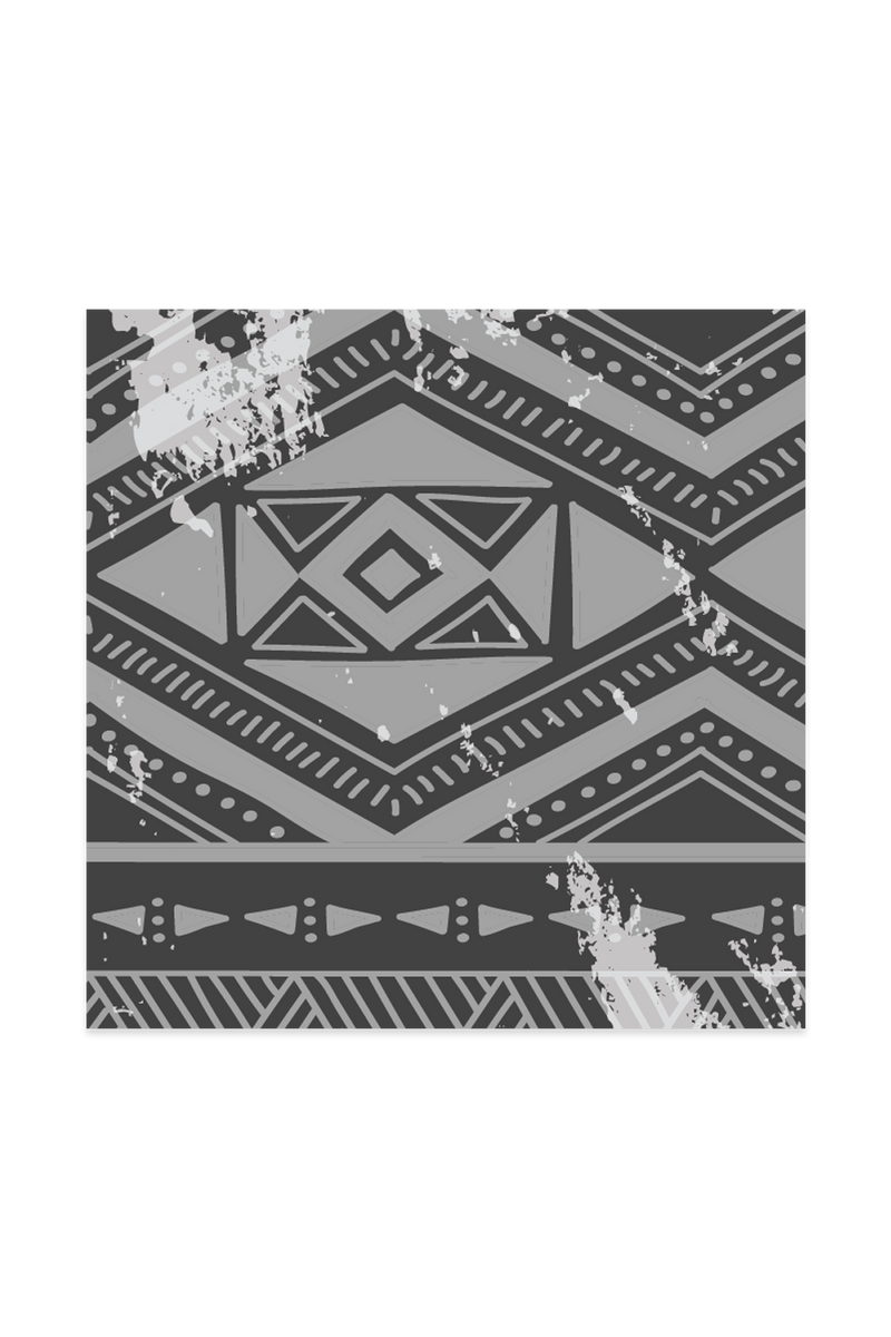 Grey & White Aztec Pattern Rug