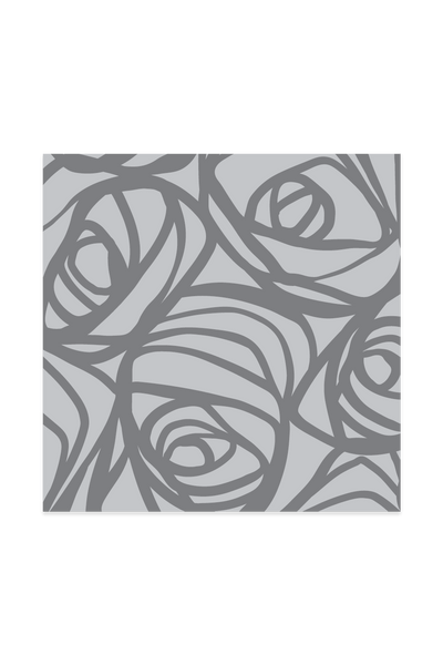 Silver & Grey Rose Pattern Rug
